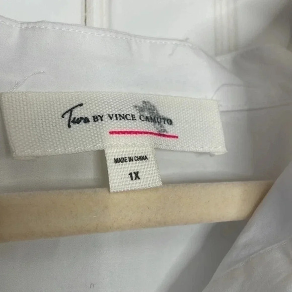 NWT Plus Size Two by Vince Camuto White Embroidered‎ Button-Dow Shirt Size 1X - Picture 5 of 10